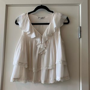 Ruffle white blouse with layers
